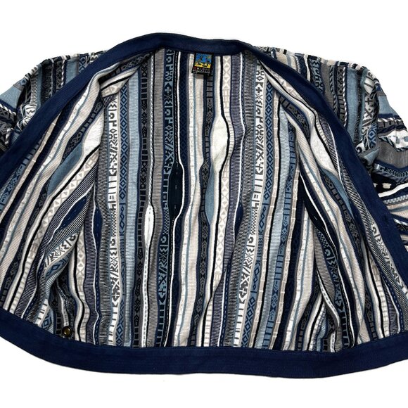 Vintage Emaroo Australia Cardigan Sweater Cotton 3d Knit 18 Large Cosby Button - Picture 4 of 10